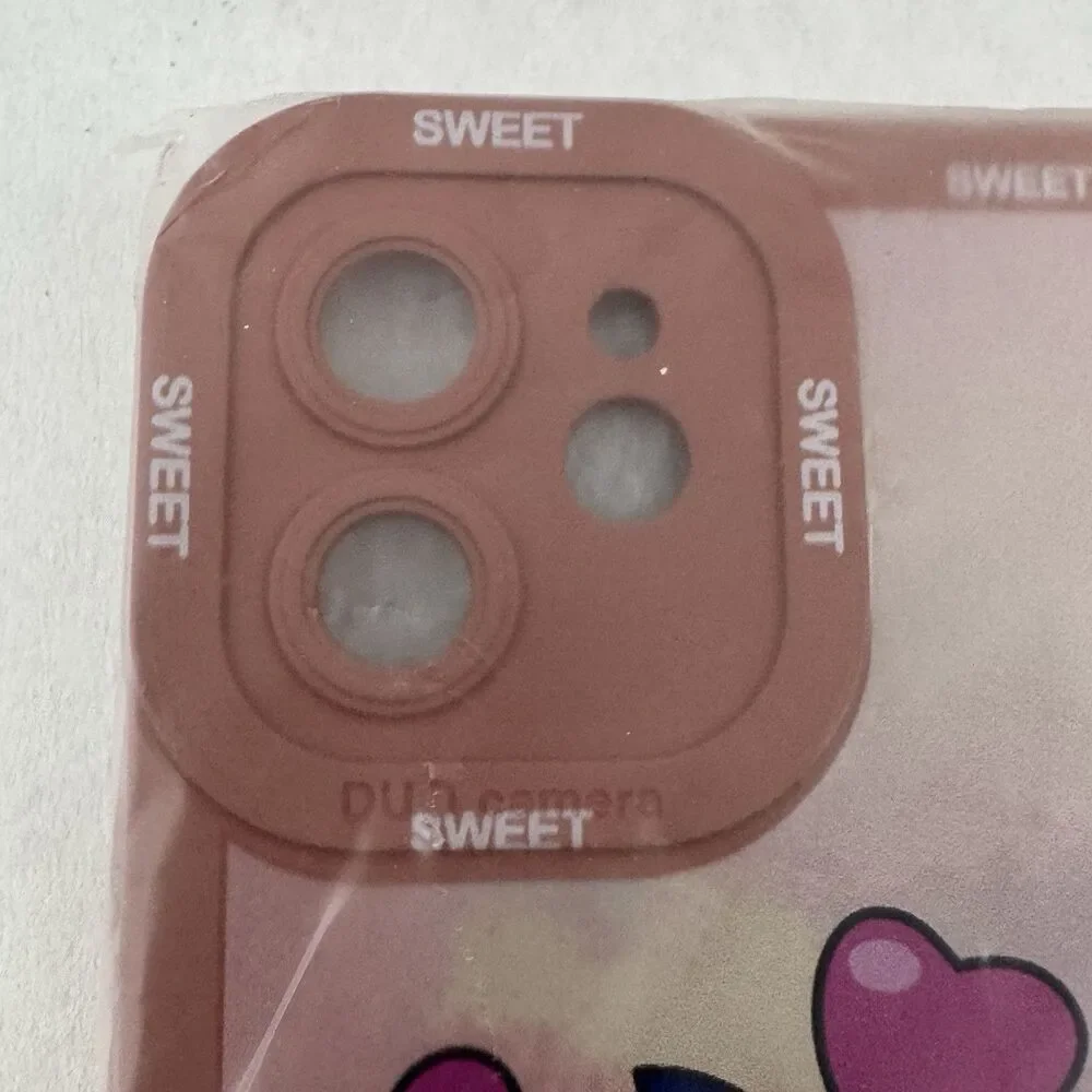 iPhone 12 Mini Case Pink Cartoon Characters Sweet Lovely Set of 2